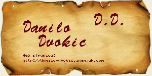 Danilo Dvokić vizit kartica